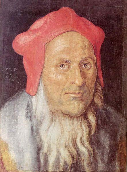 Albrecht Durer Portrat eines bartigen Mannes mit roter Kappe